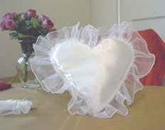 SATIN HEART PILLOW