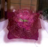 VELVET PILLOW WITH ROSE