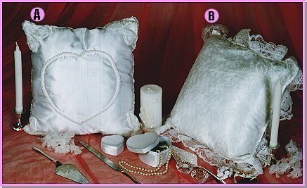 SEQUIN HEART KNEELING PILLOW &amp; LACE TRIM KNEELING PILLOW