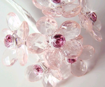 PINK CRYSTAL  FLOWER CLUSTER