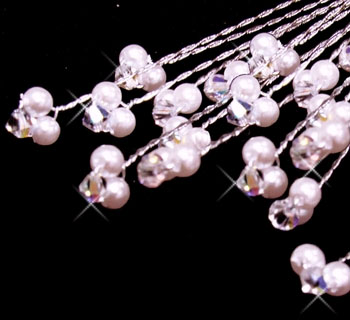 WHITE PEARL &amp; IRIDESCENT CRYSTALS