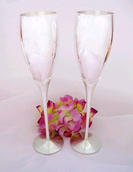 SILVER TOASTING FLUTES