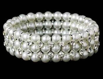 PEARLS  &amp; RHINESTONE BRACELET