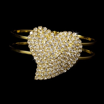 CLEAR CRYSTAL &amp; GOLD BRACELET