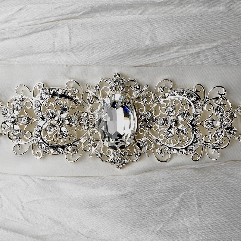 Vintage Rhinestone Crystal Wedding Sash Bridal Belt