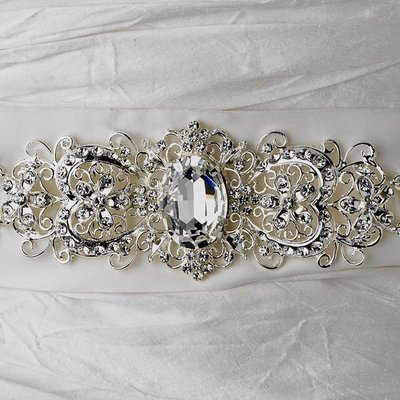 Vintage Rhinestone Crystal Wedding Sash Bridal Belt