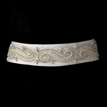 Pearl &amp; Rhinestone Wedding Sash