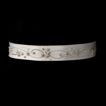 Beaded &amp; Rhinestone Accented Wedding Sash