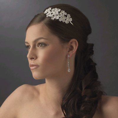 Seven rhinestone encrusted flowers