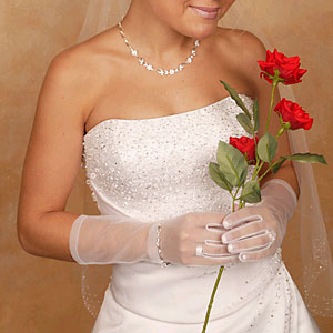 SHEER WRIST LENGTH GLOVES  BY
WEDDING FACTORY DIRECT