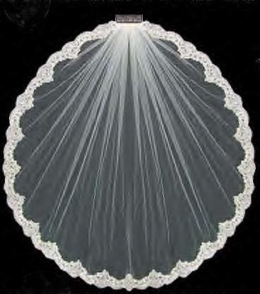 SILVER LACE EDGE VEIL