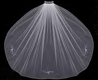 VEIL WITH SILVER &amp; CLEAR BEADS