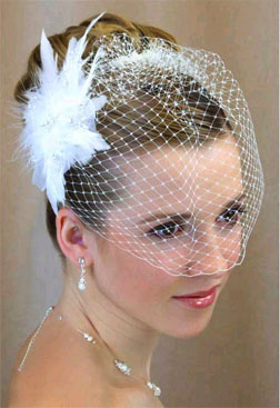 FEATHER &amp; RHINESTONE FASCINATOR