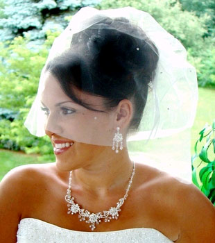 CAGE VEIL WITH RHINESTONES  BY
WEDDING FACTORY DIRECT