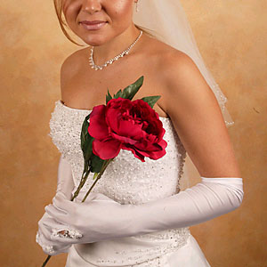 SATIN RING FINGER GLOVE  BY
WEDDING FACTORY DIRECT