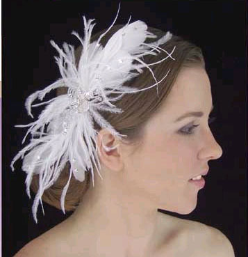 RHINESTONE &amp; FEATHER FASCINATOR by
LC BRIDAL