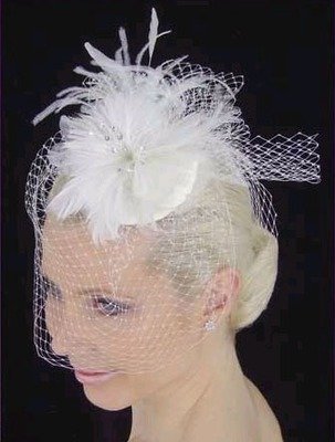 FEATHER HAT & FRENCH  BIRDCAGE by
LC BRIDAL