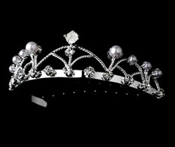 SILVER &amp; PEARL TIARA