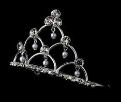 SILVER &amp; PEARL TIARA
