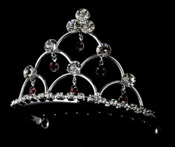 RED CRYSTAL TIARA COMB