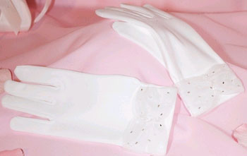 MATTE SATIN &amp; CHIFFON GLOVES
