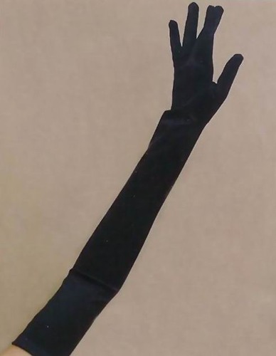 BLACK SATIN GLOVES