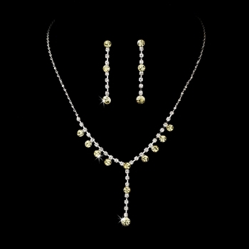 Crystal Drop Necklace Earring Set