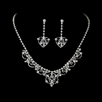 Fabulous Silver Clear Rhinestone Jewelry Set