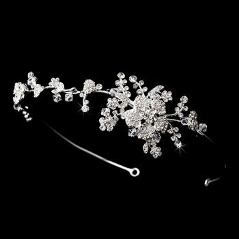 Bridesmaids Headpiece Silver Clear Flower Vine