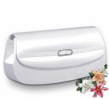 DYEABLE PURSE WITH OBLONG RHINESTONE