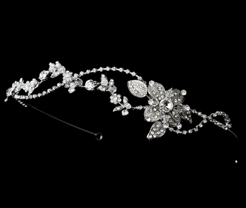 Rhodium Vintage Rhinestone Touched Bridal Headband