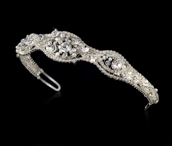 Silver and White Pearl Bridal Tiara