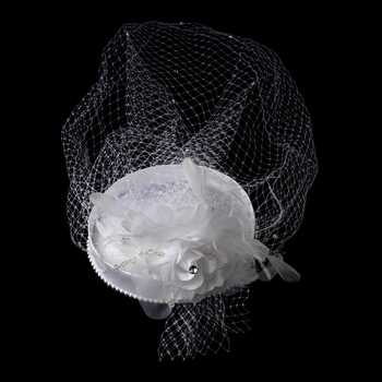 Bridal Hat with Bird Cage Veil Headpiece by
WEDDING FACTORY DIRECT