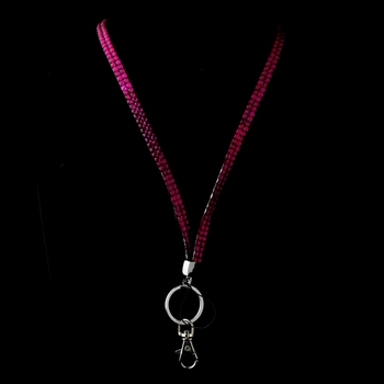 Fuchsia Crystal Covered Lanyard