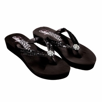 Summer ~ Low Heel Black Flip Flops