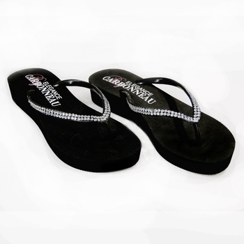 Sunshine ~ Low Heel Black  Flip Flops