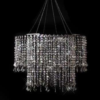 Multi Diamond Cut Beaded Crystal Chandelier