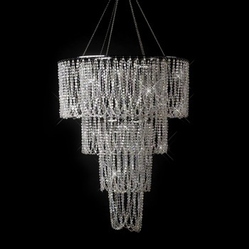 Diamond Cut Crystal Beaded Swag Chandelier