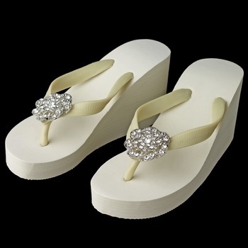 Flower Rhinestone High Wedge