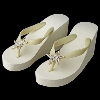 Gold Starfish Rhinestone  High Wedge