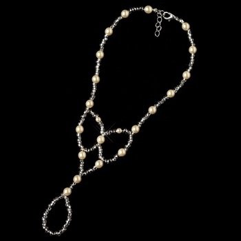 Ivory Pearl &amp; Silver Bugle Bead