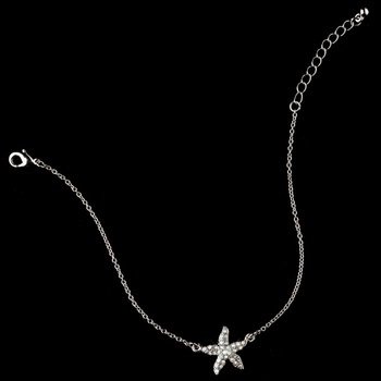 Rhodium AB Rhinestone Starfish