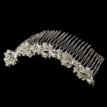 Rhinestone Floral Bridal Comb