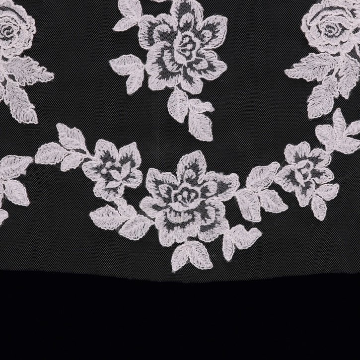 Single Tier Cathedral Veil with lace flowers