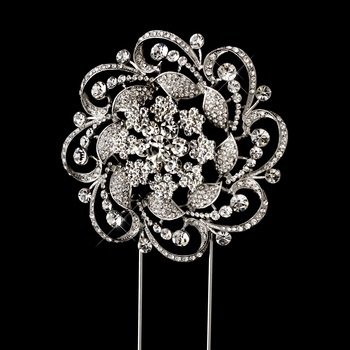Whirling Rhinestone Covered Flower Cake Topper