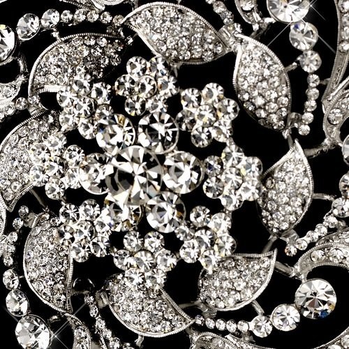 Whirling Rhinestone Covered Flower Cake Topper