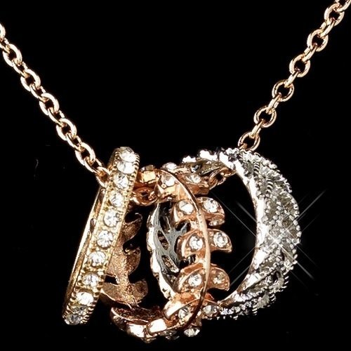 Rose Gold Necklace w/ Rings