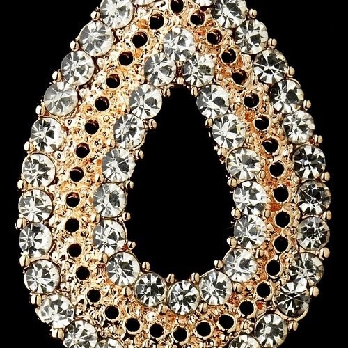 Rose Gold Plated Clear Rhinestone Earrings