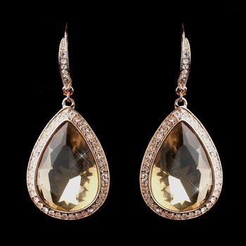 Rose Gold Topaz Earrings