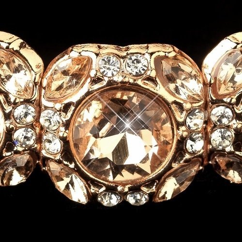 Rose Gold Clear Rhinestone Stretch Bracelet